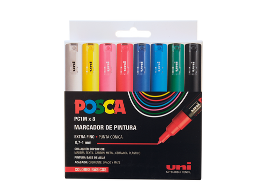 Markers Set PC 1M Basic - Acrylic Markers (Pack of 8 pens)